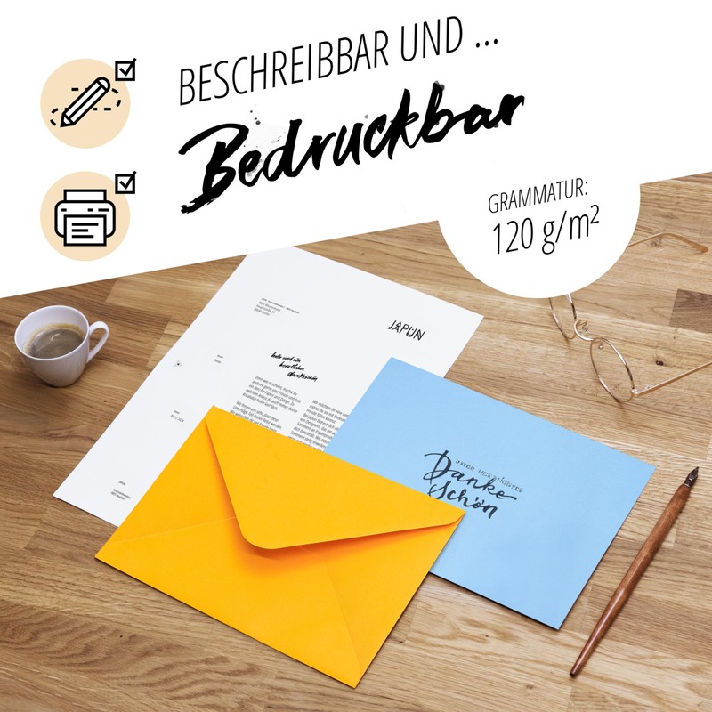 Japun 50 Coloured Envelopes (2 x 25 Colours) DIN C5