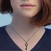 Loralyn Designs Small Black Medieval Skeleton Key Necklace for Women