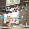 PUSDON Over Sink Dish Drying Rack Stainless Steel, Adjustable Large