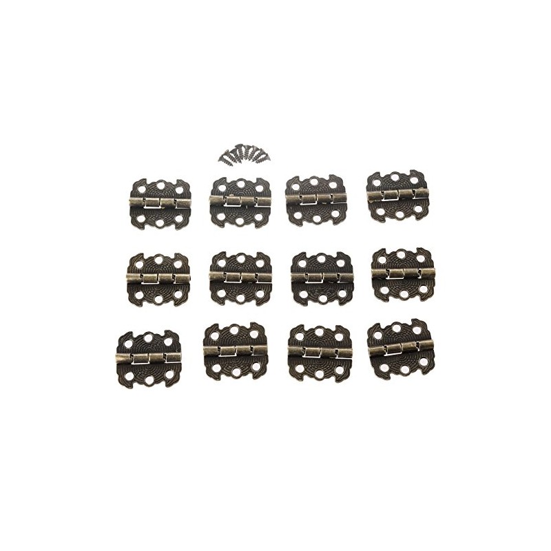 12Pcs Antique Butterfly Shapped Hinges Butt Hinges Connectors with Screws