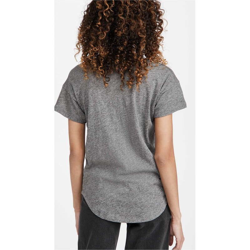 Madewell Women's Whisper Cotton Rib Crewneck Tee, Heather Iron, Grey,