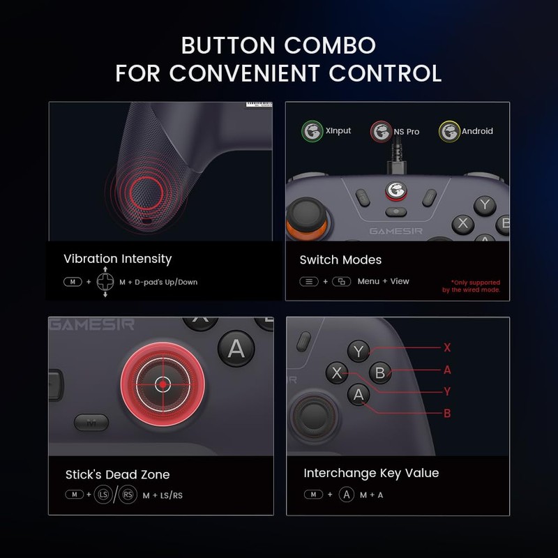 GameSir Nova Lite Wireless Controller, Tri-Mode Connectivity, PC Gamepad Joystick