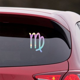 NBFU Virgo Zodiac Signs (Holographic Opal Purple) (Set Of 2) Premium Waterproof Vinyl Decal Stickers For Laptop Phone Accessory Helmet Car Window Bumper Mug Tuber Cup Door Wall Decoration