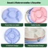 agctrler Pack of 4 Snack Plates with 5 Compartments, Stackable