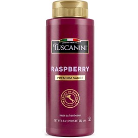 Tuscanini Italian Premium Raspberry Sauce,10.6 oz | Made in Italy | Gourmet Fruit Syrup for Cheesecake, Plating, Cocktails & Mocktails | Squeeze Bottle | Natural Colors