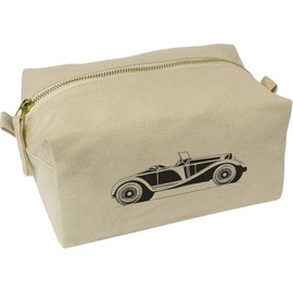 'Vintage Car Side View' Canvas Wash Bag/Makeup Case (CS00042295)
