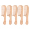 5pcs Bamboo Hair Comb Anti Statics Round Teeth Fragrance Wide