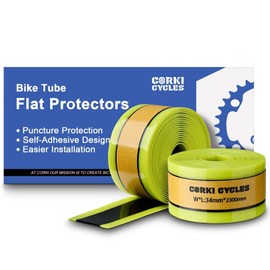 Corki Cycles Bike Tube Flat Protectors and Tire Liners Self Adhesive, Fits Width 1.75-1.95” 12 14 16 18 20 24 26 27.5 29 & 700c Mountain Road Bicycles