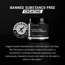 Kaged Creatine Monohydrate Micronized Powder | Unflavored | Muscle Building & Recovery | 5000 mg Per Serving | Vegan, Gluten Free, Easily Digestible | Supplements for Men & Women | 100 Servings