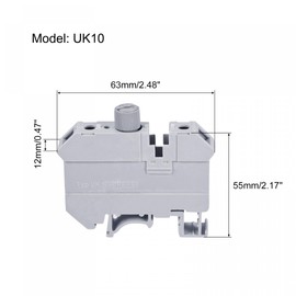sourcing map DIN Rail Mount Fuse Holder Terminal Blocks Screw Type Grey UK10 Pack of 5