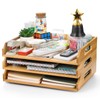 Okllen 3 Pack Stackable Paper Trays, Bamboo Desk Letter Tray