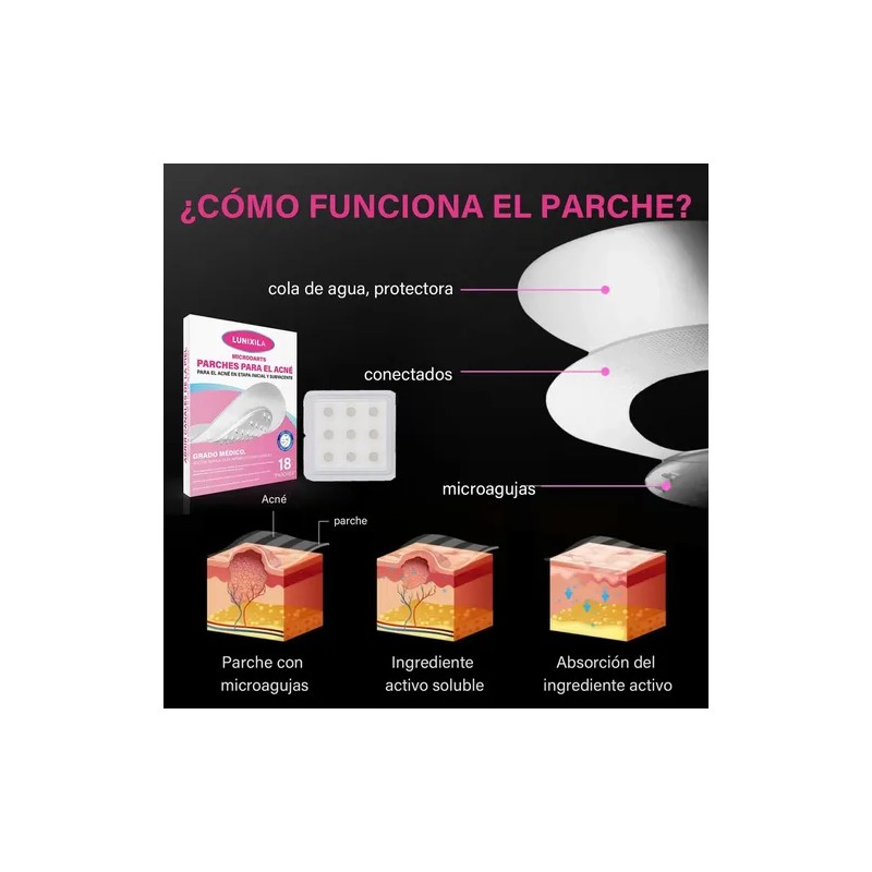 Parches Acne Con Micropuntos Granos,barros,día Y Noche Acneica Día/noche