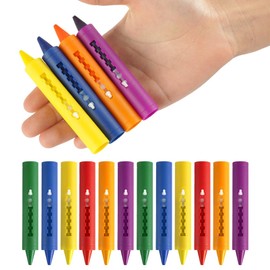 Aomig Bath Crayons for Kids Non-Toxic Crayon Pens, Easy-to-Clean Shower Toy Washable Crayons for Toddlers, Paint Sticks for the Tub Bathing Toy Crayons for Easy Washable Wipe Clean(6 Colors*2)