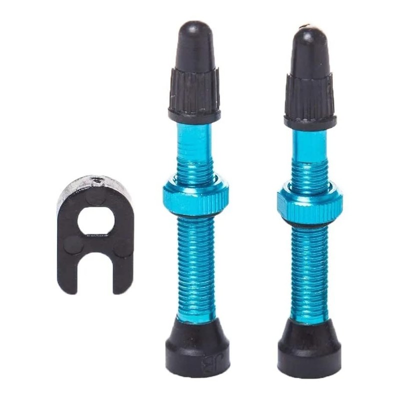 Valvula Francesa Tubeless Bicicleta Largo Aluminio MTB 40mm Par (Azul)