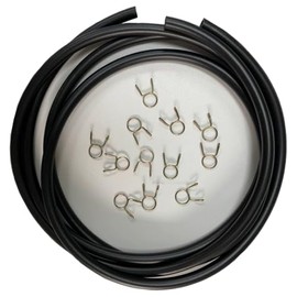 [Set of 2] Fluorine Rubber Gasoline Fuel Hose, Inner Diameter 0.3 inches (8 mm) x Outer Diameter 0.4 inches (10 mm) x Total Length: 3.3 ft (1 m), Pressure Resistant, Oil Resistant, Heat Resistant
