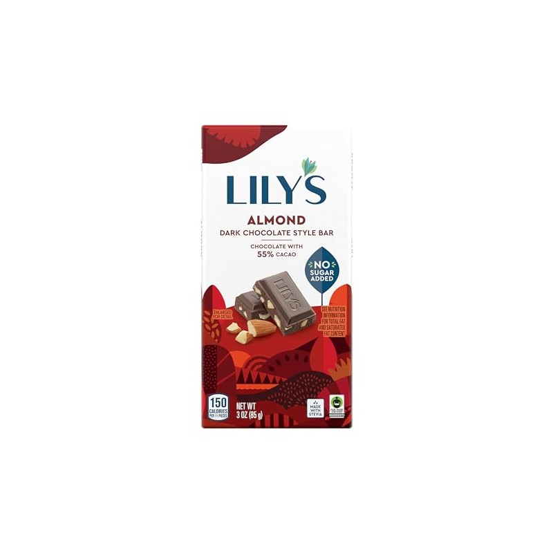 LILY'S Almond Dark Chocolate | 3 ounce, 4-Pack