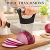 Stainless Steel Onion Holder for Slicing, 10-Needle Vegetable Cutter Guide