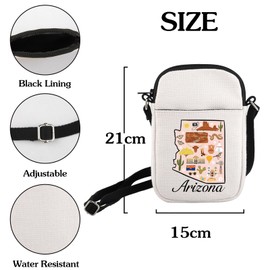 HOLLP Arizona Lover Crossbody Bag Arizona Souvenir Gift Arizona Travel Small Sling Bag Gift From Arizona Lover (Arizona)