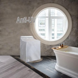 MLTYCZY 2 Pack Outside Washer and Dryer Covers, Heavy-Duty Waterproof Dustproof & Sun-Proof Washing Machine Cover with Easy Zipper Design, Universal Fit for Most Front-Load Machines W29”D28”H43”Silver