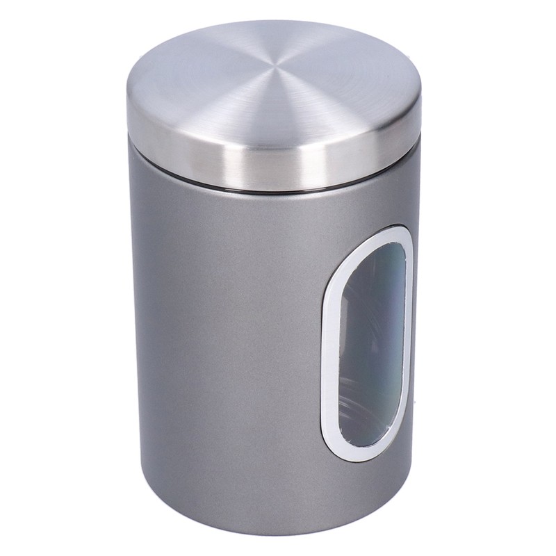 3Pcs Storage Jar Stainless Steel Food Tea Nut Container with