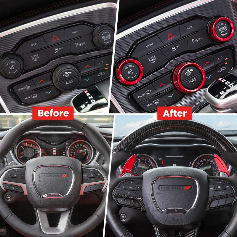 For Dodge Challenger Charger 2015-2021 Interior Accessories Decoration Steering Wheel
