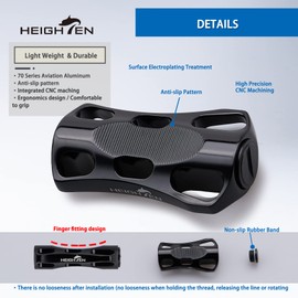 HEIGHTEN Fishing Reel Handle Knob for Shiman0 Daiwa Baitcasting Spinning Reel Stradic Vanford Sahara FI Tranx SLX Ballistic Exceler Tatula (22mm - Black) (637)