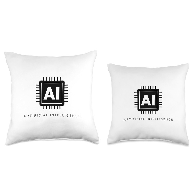 AI Artificial Intelligence Brain Computer Chip Technology Throw Pillow