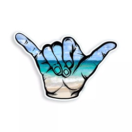Real Sticky 3" Beach Hang Loose Sticker Surf Shaka Ocean Cup Phone Laptop Helmet Vinyl Decal