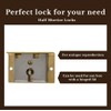 Small Brass Half Mortise Chest or Box Lock w/Skeleton Key