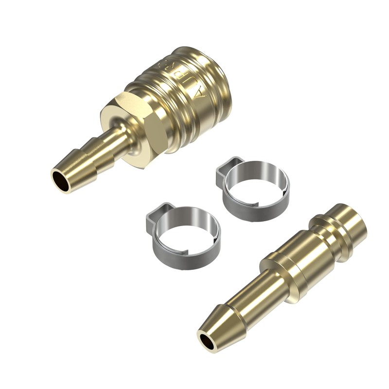 AUPROTEC Compressed Air Coupling Set with Brass Coupling 13 mm