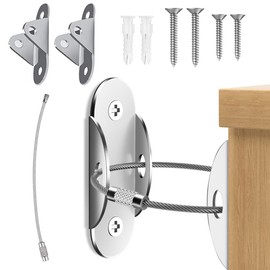 Furniture Anchors (6 Pack) for Baby Proofing, MOBOOY Furniture Straps Anti Tip Furniture Anchor Securing Keep Baby Pet Safety from Falling Furniture, Metal Wardrobe Furniture Wall Baby Safety Fixings