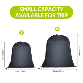 OTraki Travel Laundry Bags 2 Pack Dirty Clothes Organizer Drawstring Laundry Bags Foldable Storage Bag Tear Resistant for Toys Camping Holiday Student Dorm College Apartment, 20 x 24 inch Grey