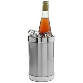 Hand Made In USA Double Walled Insulated Wine Chiller (Brushed Silver)