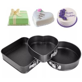 24x7 Set 3 Moldes De Reposteria Pastel Antiadherente Desmontable