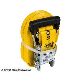 Buyers Products 5483000 Commercial Grade Ratchet Strap with So ft Rubber Grip, 30 Feet, J Hooks