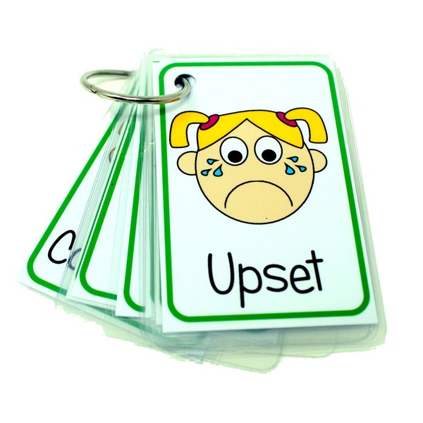 Feelings and Emotions Flash Cards Girls - Non Verbal Visual