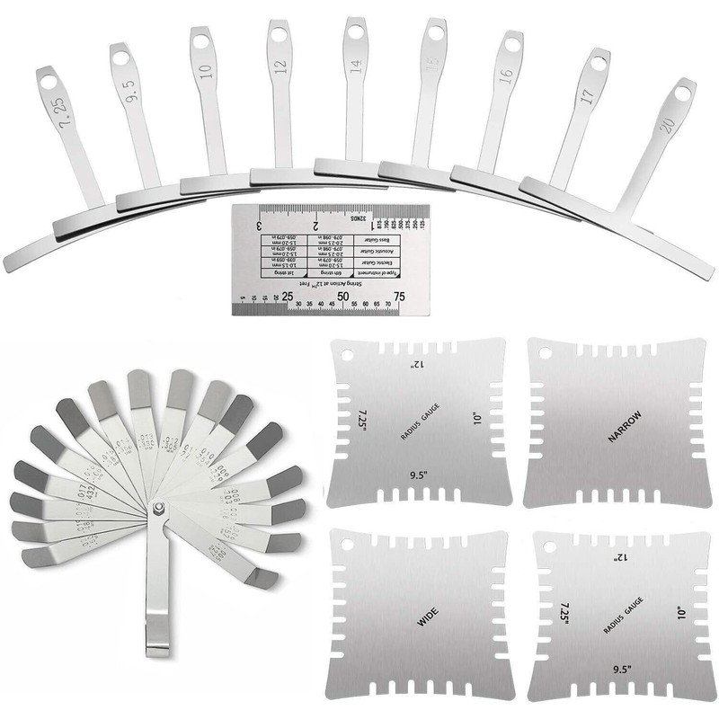 15PCS Guitar Luthier Tools Set Including Guitar Radius Gauge, String