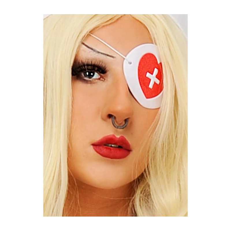 Womens Nurse Style Red and White Eyepatch