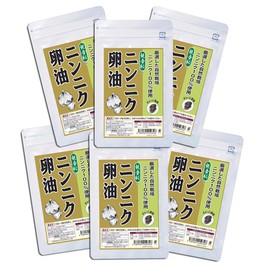 Kanin Secret Garlic Egg Oil Supplement, Egg Yolk Oil, Traditional, Healthy Food, Organically Cultivated, 100% Garlic, Egg Yolk, Lecithin, Fermulated, 1 Bag, 62 Capsules, Approx. 1 Month Supply, Garlic, Value Set of 6 Bags