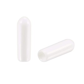 sourcing map Round Rubber End Caps 3 mm (1/8 Inch) Vinyl Cover Screw Thread White Pack of 100