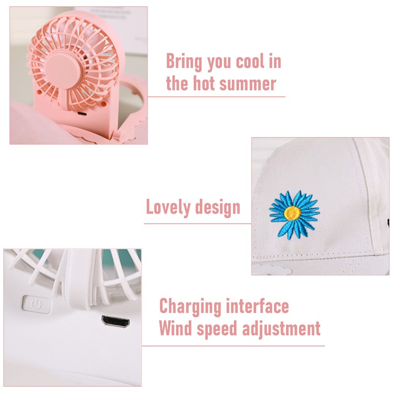 Cooling Fan Hat USB Charging Breathable Shade Sunscreen Fan Hat