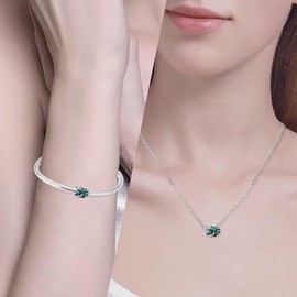 NUNUYAYA Women's Charm Pendant for Bracelet 925 Sterling Silver Elephant Leaf Butterfly Car Dangle Charms Beads Fits Bracelet Necklace Charm Pendant for European Bracelets for Women Girls, Silver,