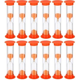 12 Pack Sand Timer, 2 Minute Sand Clock Timer Hourglass Countdown Timer for Kids Brushing Teeth, Games, Classroom, Home and Kitchen (Orange)