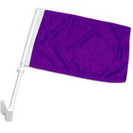 MWS (2 Pack Solid Purple 2ply Car Window Vehicle 12x18 12"x18" Flag