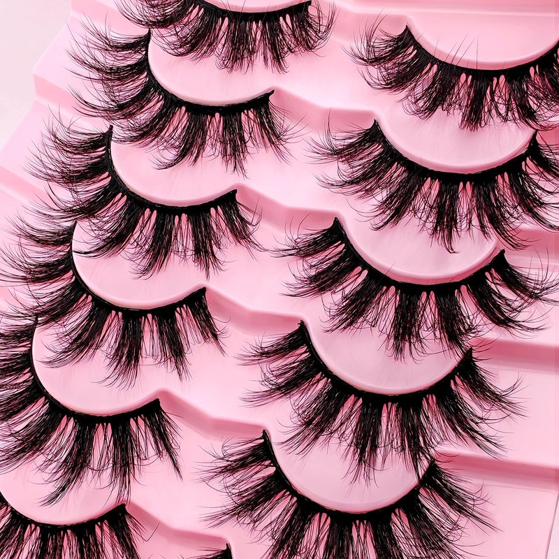 7P-807 3D False Eyelashes, Cat Eye, Fluffy Volume, Curly, Cat-Eye,