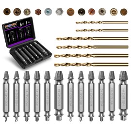 18PCS Damaged Screw Extractor Set, Hardness is 63-65HRC, Upgraded Model HSS 6542, Screw Grab Screw Removal Tool, Adult Gifts for Men, General bit Set Double Ended for Damaged Broken Stripped Screws