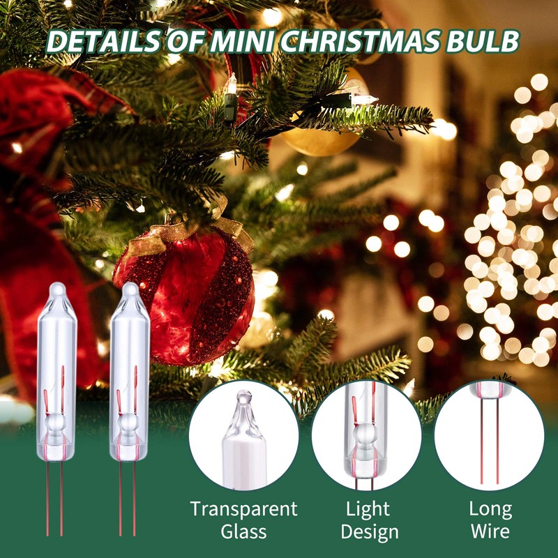 Mini Replacement Christmas Lights Bulbs 150 Count 2.5 Volt Clear