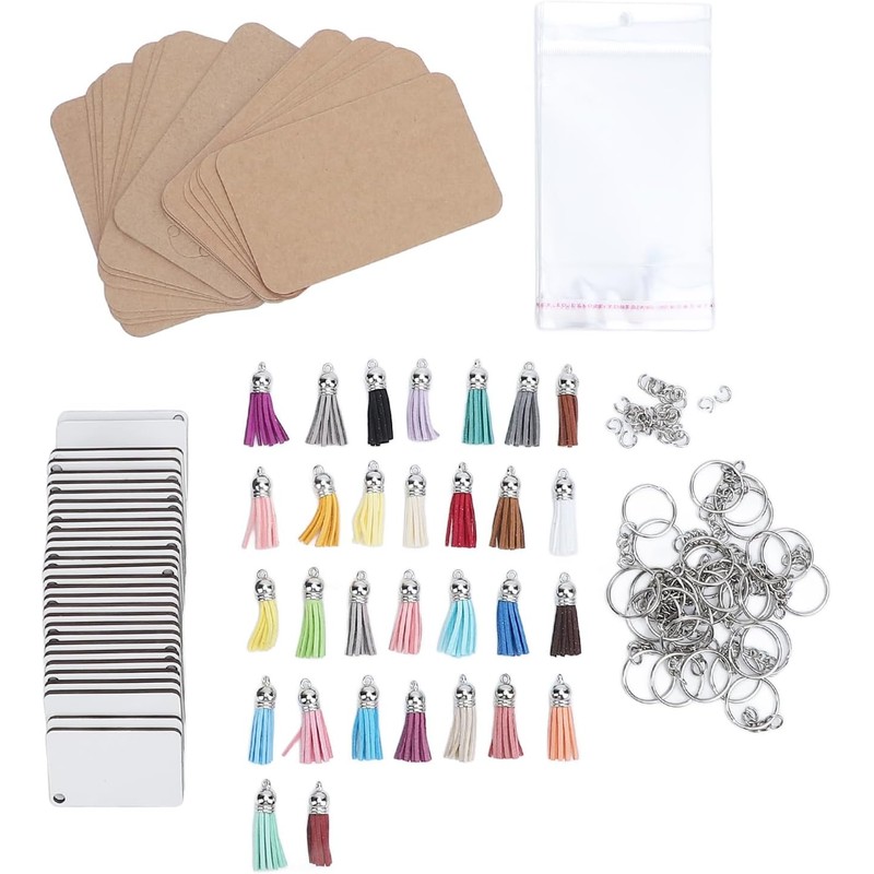 Yosoo Kit de Llaveros en para Sublimación, Paquete Completo de