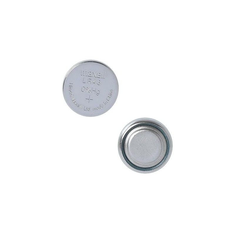 10pcs Maxell LR43 1.5v Alkaline Button Batteries also known as