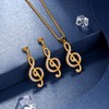 beautlace Women's Musical Note Necklaces/Stud Earrings 18K Glod Plated Treble